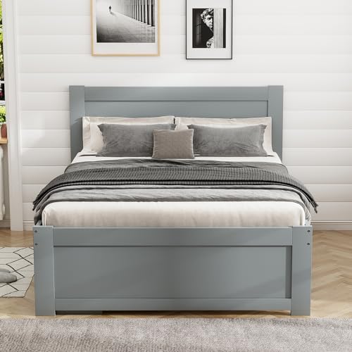 SOFTSEA Full Size Platform Bed with Storage Drawers and Bookcase Headboard, White V613109