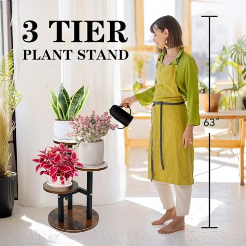 3-Tier Wooden Plant Stand for Indoor Outdoor Flower Pot Display Y623