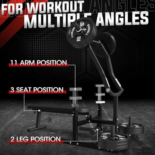 GMWD Chest Press Machine 1050LBS with Independent Converging Arms, Adjustable Bench U29223