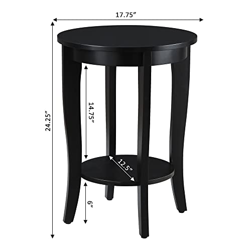 American Heritage Round End Table, Black U219