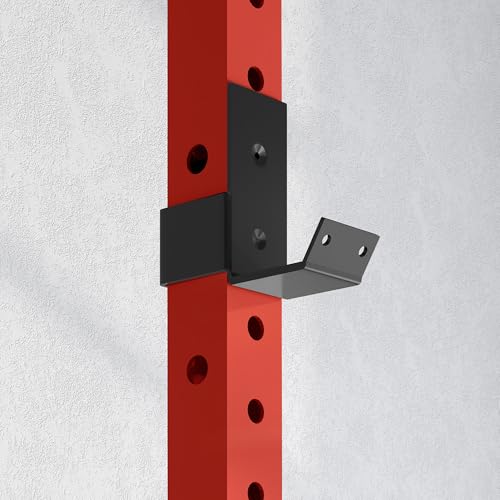 Soozier Wall Mounted Folding Squat Rack with Pull Up Bar, 1000 lbs Capacity, Red Z8827