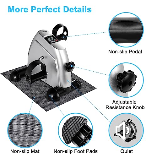 Mini Exercise Bike, AGM Under Desk Pedal Exerciser with LCD Display F9243