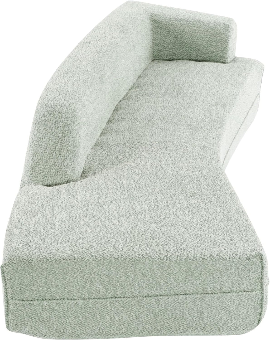 109.4" Modern Cloud Curved Sofa Boucle Chaise Lounge with Left Arm Facing, Green I6917