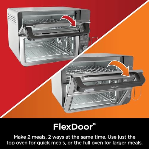Ninja DCT401 12-in-1 Double Oven with FlexDoor, Stainless Steel (Renewed) K57579