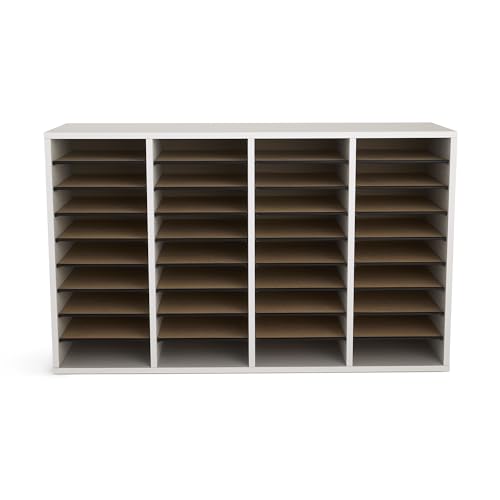 Safco Wooden Paper and Mail Organizer, Adjustable Shelves, Stackable B285
