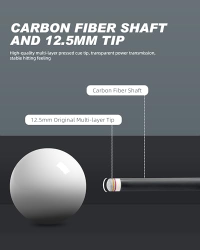 CRICAL Carbon Fiber Pool Cue Stick 58" with 12.5mm Tip J317692