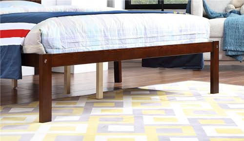 Solid Pine Wood Platform Bed Frame with Headboard, Twin, Grey N225