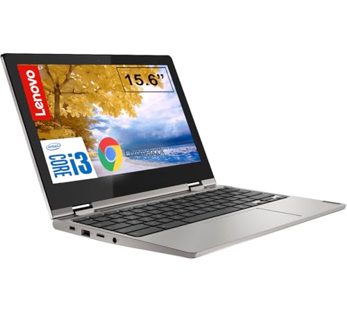 Lenovo 15.6 Inch Chromebook, 2-in-1 Touchscreen Laptop | Intel Core i3, Dual-Core Processor | 4GB RAM, 64GB Storage | Mineral Grey | Google Security Chip | Intel UHD Graphics 620 | 720p HD Camera