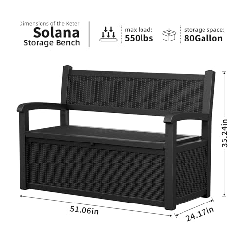 Outdoor Storage Bench Waterproof Resin Patio Furniture Q887579