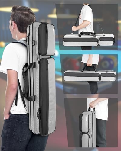 Pool Cue Case 4x5 with Pockets, Soft Padded Billiard Cue Bag A2212
