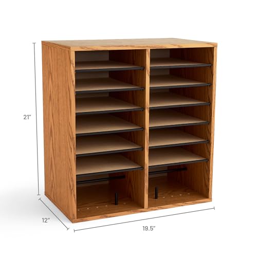 Safco Wooden Paper and Mail Organizer, Adjustable Shelves, Stackable B285