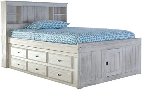 Discovery World Furniture White Full Bookcase Bed with 6 Drawers Z895159