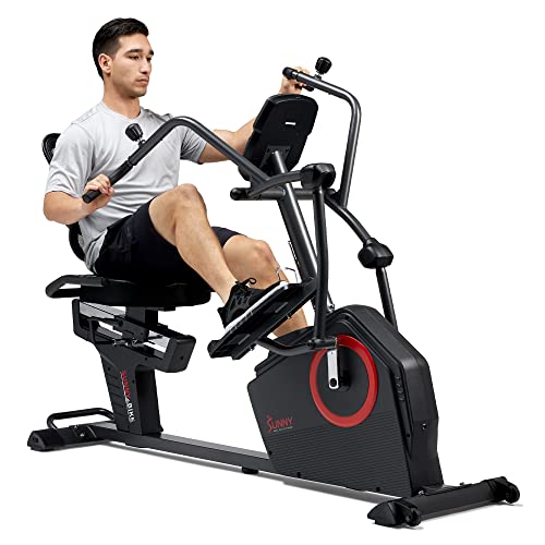 Sunny Health & Fitness Elite Recumbent Cross Trainer & Elliptical Machine with Arm Exercisers M861