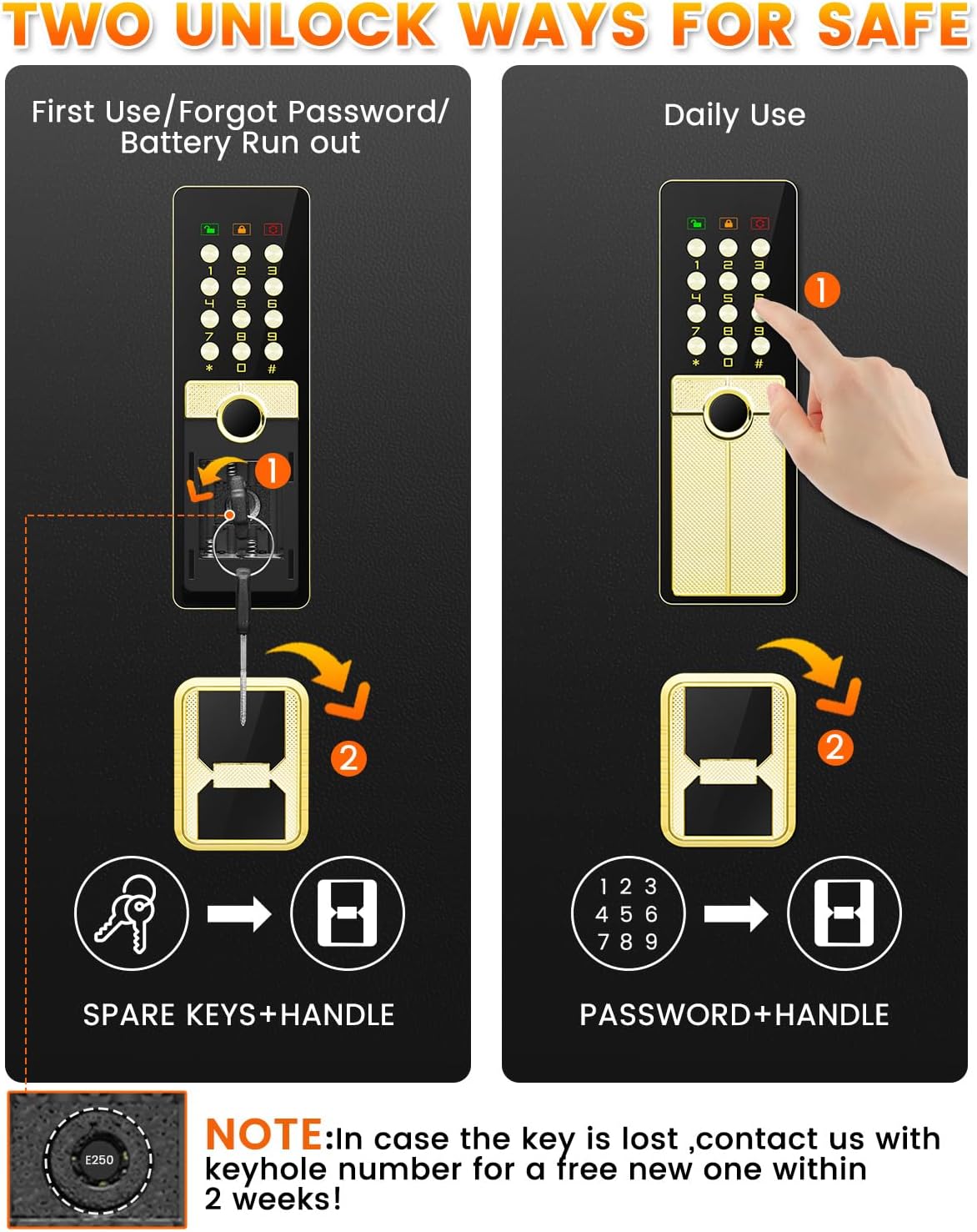 Fireproof Safe Box 5.0 Cuft with Digital Key Lock for Home D321174