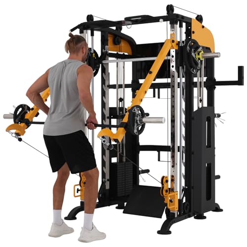 Altas Strength Smith Machine with Lever Arms Pulley Squat Rack Home Gym X54847