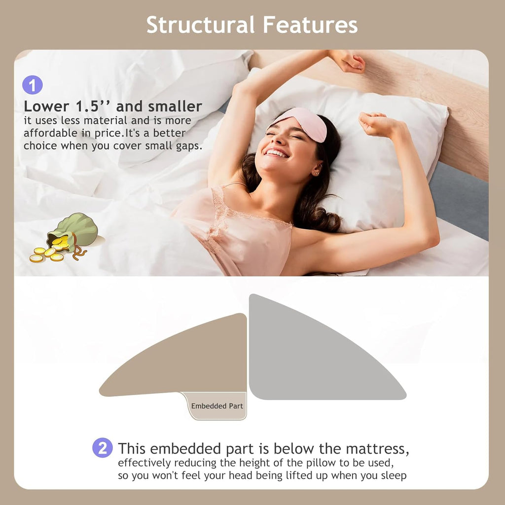 Vekkia Bed Wedge Pillow for Headboard Gap, Queen F200