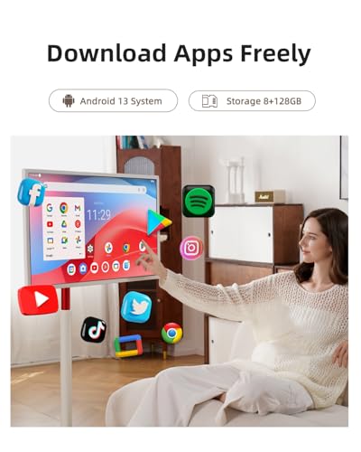 25 Inch Portable Smart TV with Touchscreen, Android 14, 8GB RAM + 128GB Storage A4881
