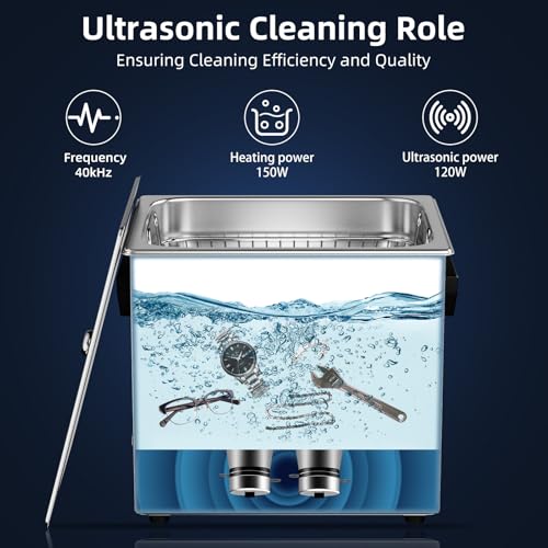 Ultrasonic Cleaner 2L with Heater & Timer, 40kHz SUS 304 Stainless Steel K9648