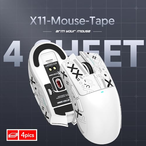 Attack Shark X11 59g Superlight Wireless Gaming Mouse with RGB Charging Dock, Black W869