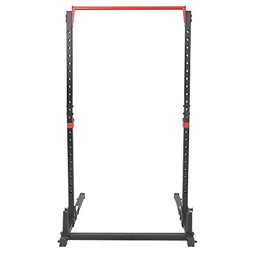 Sunny Health & Fitness Power Cage and Squat Rack with J-Hooks and Pull Up Bar O409748