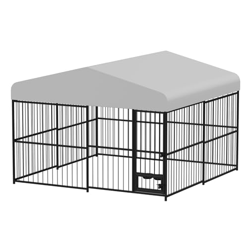 10x10x6 FT Outdoor Dog Kennel with UV-Resistant Roof and Lock L249