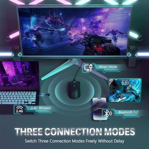 Attack Shark X11 59g Superlight Wireless Gaming Mouse with RGB Charging Dock, Black W869