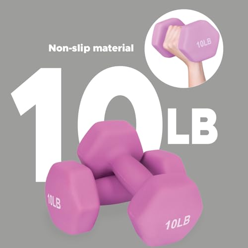 FUXION Neoprene Dumbbell Hand Weights, Set of 2, Hexagon Non-Slip E207497