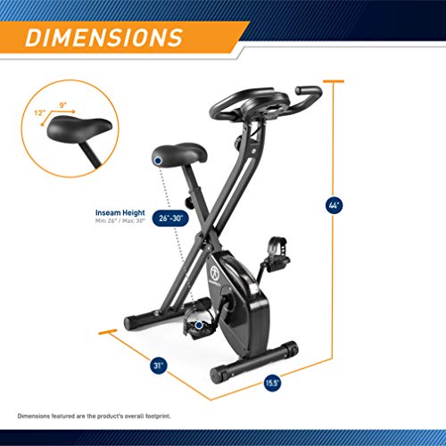 Marcy Foldable Upright Exercise Bike with Adjustable Resistance H1253