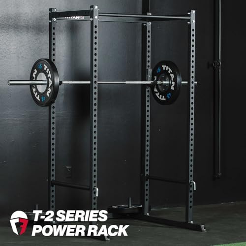 Titan Fitness T-2 Series Short Power Rack with Pull Up Bar and Safeties for Home Gym L283014