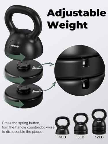 TopMade Adjustable Cast Iron Kettlebell Set for Home Gym Workout C247925