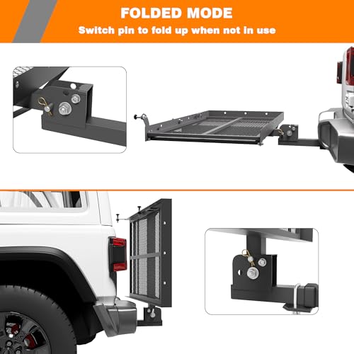WILDROAD Hitch Cargo Carrier with Ramp 500 LBS Folding for 2" Receiver N3793