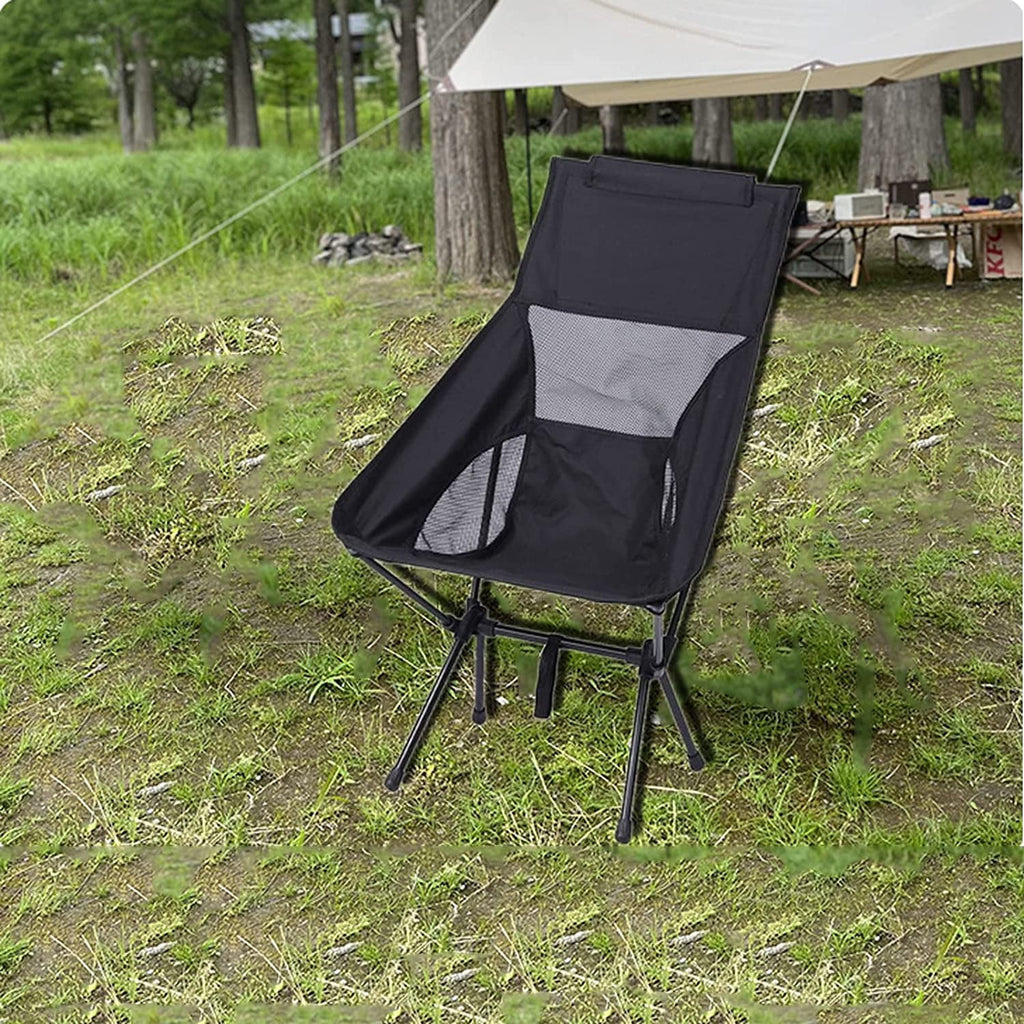 Meromore High Back Camping Chair Heavy Duty Folding Portable with Breathable Mesh, Black B65777