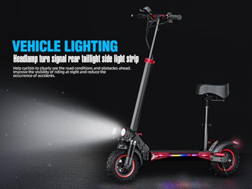 1200W Electric Scooter with Seat, 11" Off-Road Tires, 34MPH, 48V 18Ah, Foldable for Adults K21224