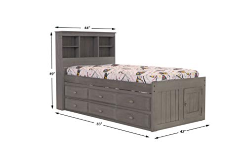 Discovery World Furniture White Full Bookcase Bed with 6 Drawers Z895159