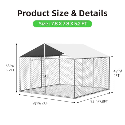 Outdoor Dog Kennel Heavy Duty with Waterproof Cover and Lock Q463