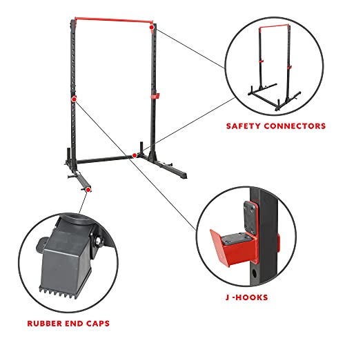 Sunny Health & Fitness Power Cage and Squat Rack with J-Hooks and Pull Up Bar O409748