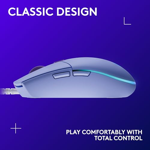 Logitech G203 Wired Gaming Mouse, 8,000 DPI, RGB, 6 Programmable Buttons, PC/Mac - Black U28629