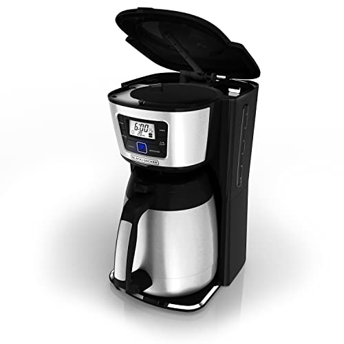 BLACK+DECKER 12 Cup Thermal Programmable Coffee Maker, Black/Steel P7250