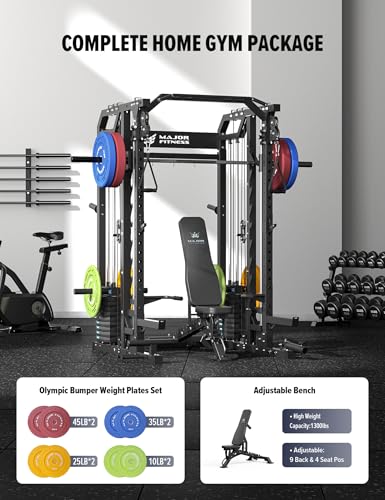 Major Fitness Smith Machine Drone2 Premium All-in-One Home Gym with Aluminum Pulley Set J82580