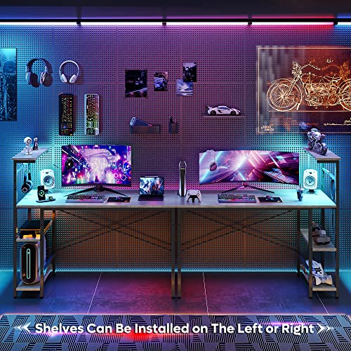 Bestier Gaming Desk with LED Lights, 51.3 Inch Computer Desk Q970
