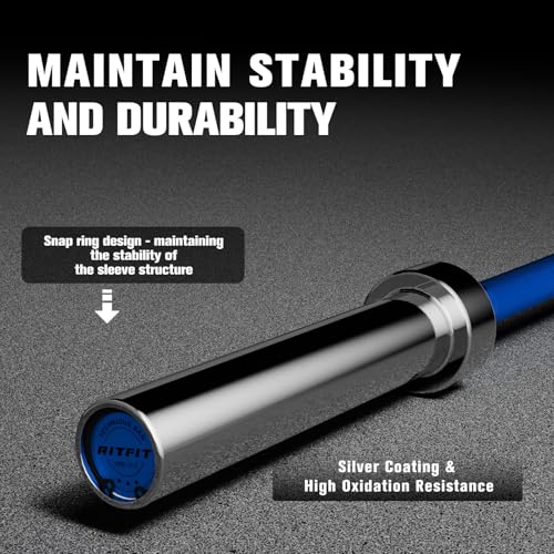 RITFIT Olympic Barbell 4ft/6ft 2 Inch Weight Bar for Strength Training, 500lbs Capacity F369