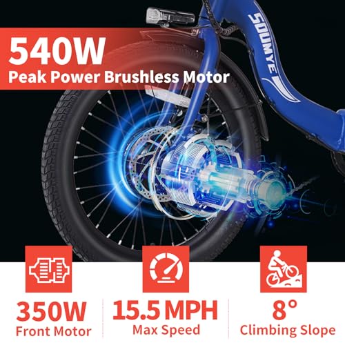 Electric Tricycle 20" Folding 350W Step-Thru for Adults with Removable Battery J2379