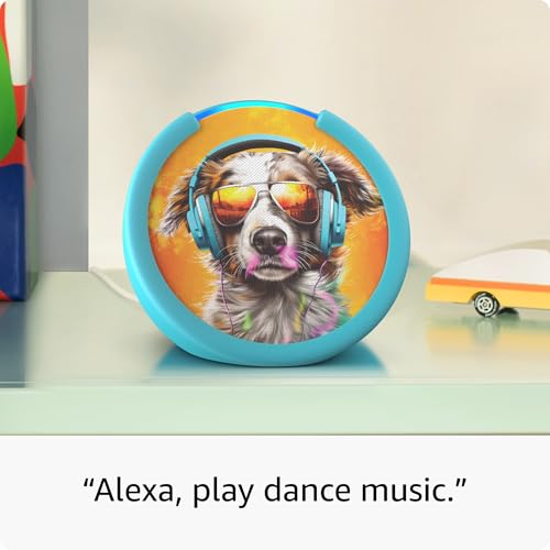 Amazon Echo Pop Kids with parental controls, includes 6 months of Amazon Kids+ F734