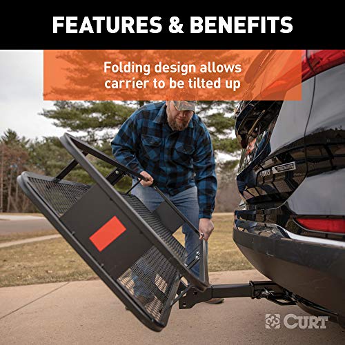 CURT 18152 60 x 24-Inch Hitch Cargo Carrier, 500 lbs Capacity, Black Steel W52353