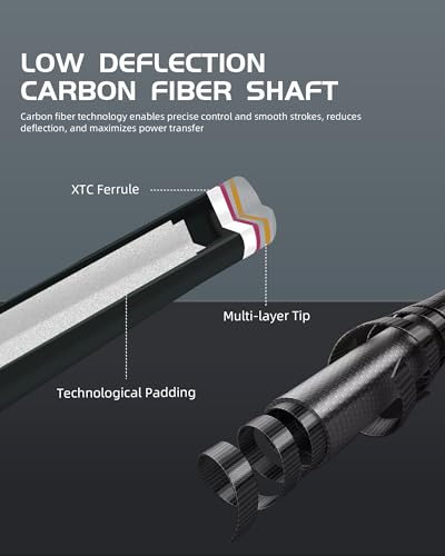 CRICAL Carbon Fiber Pool Cue Stick 58" with 12.5mm Tip J317692