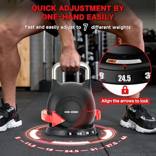 7-in-1 Adjustable Kettlebell for Strength Training, 5-44 LBS Q35450