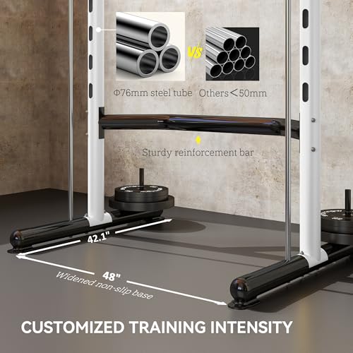 Soozier Squat Rack with Pull-Up Bar, Adjustable Power Rack for Home Gym I377