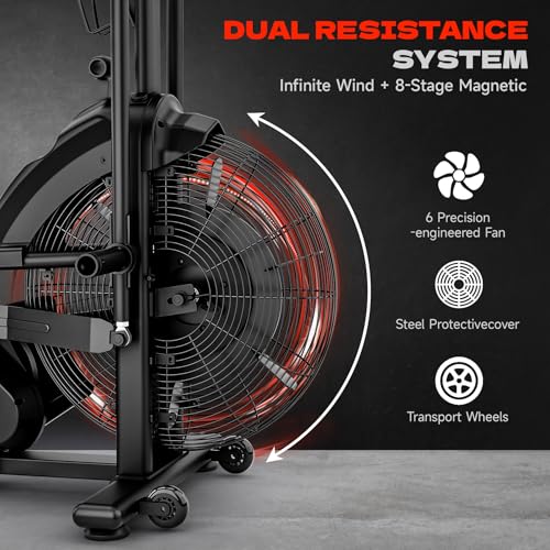 Magnetic Air Resistance Exercise Bike with Dual Action Handlebars L6339