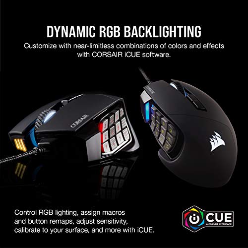 Corsair SCIMITAR RGB ELITE Gaming Mouse, 18,000 DPI, Black F130136