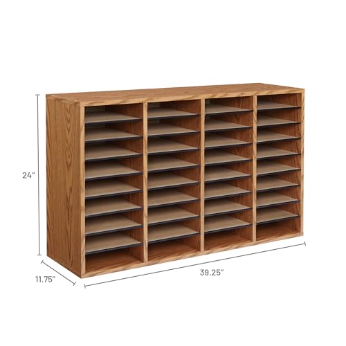 Safco Wooden Paper and Mail Organizer, Adjustable Shelves, Stackable B285